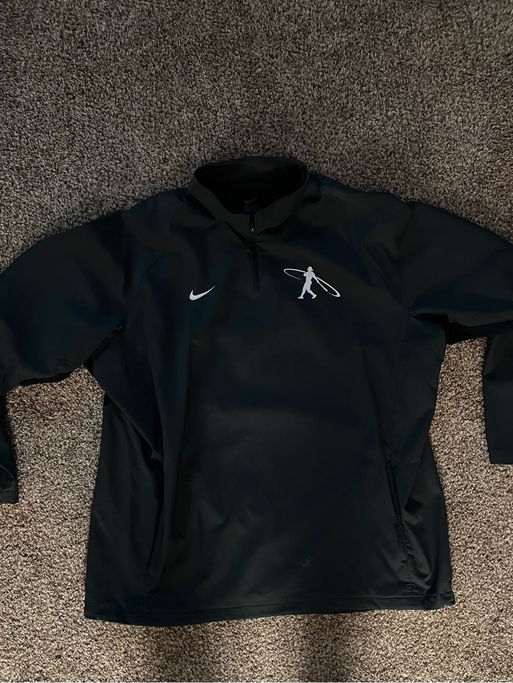 Nike Men’s XXL Black 1/4 Zip Pullover Baseball Batter Logo